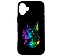 Doberman Pinscher DJ Cuffie Retro Music Dog Lover Custodia per iPhone 16 Plus