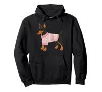 Doberman Pinscher Dog Mom Consapevolezza del Cancro al Seno Ottobre Felpa con Cappuccio