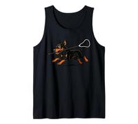 Doberman Pinscher Giocando Lacrosse Lax Player Dog Lover Canotta