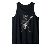 Doberman Pinscher Suonare la Chitarra Rock Music Dog Lover Canotta