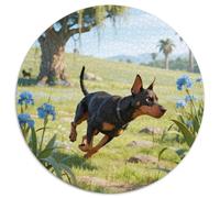 Doberman Pinscher1000 Pezzi Rotonda Puzzle Cane domesticoPuzzle Classico Bel Regalo Per Amici Di Famiglia Educativi Per Bambini Impossible1000pcs (67.5x67.5cm)