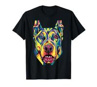 Doberman - Ritratto Geometrico Pop Art Closeup con Volto di Cucciolo Maglietta