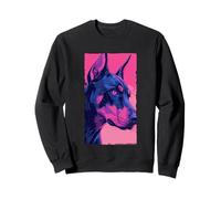 Doberman Rosa Ritratto Laterale Gotico Anime Cyberpunk Pop Felpa