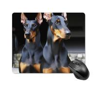 Doberman - Tappetino per mouse quadrato per computer, portatile, con base in gomma antiscivolo, 18 x 22 cm, ultra sottile, per computer portatile, accessori da scrivania da ufficio