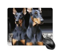 Doberman - Tappetino per mouse quadrato per computer, portatile, con base in gomma antiscivolo, 18 x 22 cm, ultra sottile, per computer portatile, accessori da scrivania da ufficio