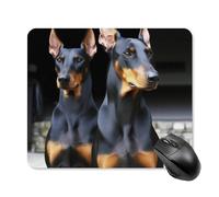 Doberman - Tappetino per mouse quadrato per computer, portatile, con base in gomma antiscivolo, 25 x 30 cm, ultra sottile, per computer portatile, accessori da scrivania da ufficio