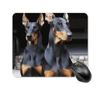Doberman - Tappetino per mouse quadrato per computer, portatile, con base in gomma antiscivolo, 25 x 30 cm, ultra sottile, per computer portatile, accessori da scrivania da ufficio