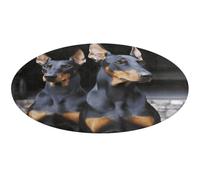 Doberman Tappeto rotondo morbido assorbente tappetino da bagno ingresso antiscivolo tappeto fattoria anteriore e posteriore tappetino 90 x 90 cm per camera da letto soggiorno casa decorativo