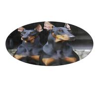 Doberman Tappeto rotondo morbido assorbente tappetino da bagno ingresso antiscivolo tappeto fattoria anteriore e posteriore tappetino 90 x 90 cm per camera da letto soggiorno casa decorativo