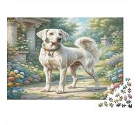 Dobermann - Carta riciclata - Pastore Australiano vicino al lago nella valle montana - Puzzle - Giocattolo educativo per tutta la famiglia - 70x50cm/1000 pezzi