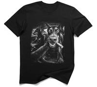 Dobermann Gangster Sigaro Mafia Cane Maglietta (L, Nero)