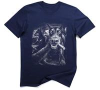 Dobermann Gangster Urbano Mafia Cane Sigaro Maglietta (3XL, Navy)