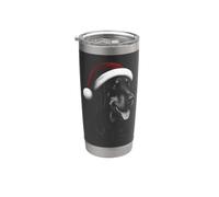 Dobermann - Grazioso cane con cappello di Natale rosso Bicchiere termico in acciaio inox doppia parete