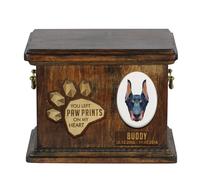 Dobermann I urna di legno con cane Art-Dog