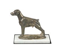 Dobermann II Statuetta Su Chiaro Pietra Art-Dog