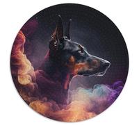 Dobermann-Nebel-Puzzle für Erwachsene, 1000-teiliges Papierpuzzle, perfektes Geschenk für Geburtstage, Weihnachten, Halloween, Erntedankfest, Ostern, 1000 Teile (67,5x67,5cm)