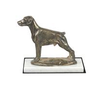 Dobermann Tipo 2 - Figura Con Uno Cane Su Bianco Marmo Art Dog