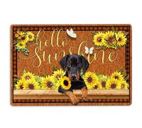 Dobermann Zerbino Dobermann Cane Ciao Girasole Farfalla Benvenuto Zerbino Divertente Zerbino Bagno Cucina Portico Anteriore Tappeti Ingresso 40 x 60 cm