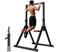 DOBESTS Stazione Dip Pieghevole Power Tower Barra per Trazioni Autoportante Regolabile in Altezza Multifunzionale Attrezzo Fitness per Allenamento con Barra per Trazioni, Flessioni, Addominali