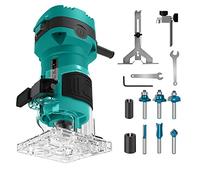 Dobetter Strumento per router in legno, router compatto con 6 punte per router in legno, pinze da 1/4" e adattatore da 8 mm/12,7 mm -PATR550