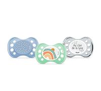 Dobie, Confezione da 3 Ciucci Anatomici per il giorno e la Notte, dai 0-6 mesi, senza BPA, Resistenti, a Motivo Blu / Arcobaleno / Chiaro di Luna