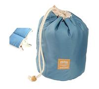 DOBO® Borsa da donna porta cosmetici trucco case da viaggio borsello make up organizzatore con tasche e mini astuccio - Chiusura a cordoncino (Blu)