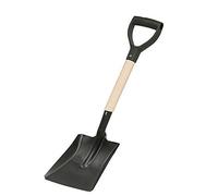 DOBO Pala Corta badile da Giardino in Acciaio Manico in Legno Punta Tonda o Quadrata Attrezzi manuali bricolage Fai da Te (Quadrata)