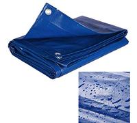 DOBO Telo Antipioggia Protettivo con Occhielli Blu Multiuso 3 4 6 10 Metri in PVC telone di Protezione per Barche Veicoli Campeggio Varie Misure Impermeabile (130g 4x6 Metri - 130g 4x6 Metri)