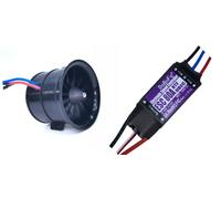 DoBoFo EDF 70mm 12 pale ventilatore condotto elettrico, elica Hobby RC Jet Engine, motore senza spazzole velocità, modello di telecomando (70mm EDF con motore 6S/2300KV+80A ESC)