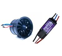 DoBoFo EDF 70mm Pro CCW 6S 2100KV 25.2V 12 Lame con ESC 80A, Ventola Elettronica con Controller di Velocità, Motore Brushless per Modelli RC a Getto, Parti di Ricambio per Aerei Modello a Controllo