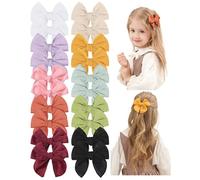 doboi 20 fiocchi per capelli da favola, 9,1 cm, fermagli per capelli per bambine, in cotone e lino, tinta unita, 10 colori, accessori per capelli per neonati e bambini