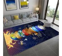 DOBOKS Tappeti dei cartoni animati Space Universe Planet Tappeto per bambini Morbido velluto di cristallo Bambini giocano tappetino Tappetino per ragazzi Ragazza Camera da letto Tappeti comodino