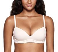 DOBREVA Reggiseno Senza Ferretto Push Up Coppa Preformata Imbottito Morbido Scollo a V Bianco Cocco 4A