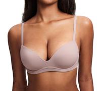 DOBREVA Reggiseno Senza Ferretto Push Up Coppa Preformata Imbottito Morbido Scollo a V Nebbia di Mare 7C