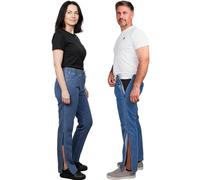 Dobsom Amarillo Adaptive Jeans | Lunghe cerniere staccabili | Completamente aperto, rimovibile, dopo chirurgia, chirurgia dell'anca, strappo, ideale per problemi di mobilità e riabilitazione, Blu, M