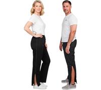Dobsom Saltö - Pantaloni adattivi per uomo e donna, con cerniere lunghe staccabili, design completamente aperto, ideali post-operatorio, rimovibili, strappo, pantaloni medici per riabilitazione, Nero