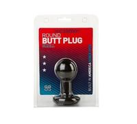 Doc Johnson Round Butt Plug Small Nero PVC 9 cm circa USA plug anale a palla