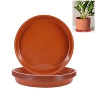 Docache 10 Pezzi 24 cm sottovaso Rotondo, sottovaso in plastica, sottovaso per Piante, sottovaso in plastica per Piante da Interno ed Esterno, Rosso
