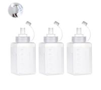Docache Set di 3 bottiglie Squeeze, bottiglie in PE con scala graduata, a tenuta stagna, ideali per ketchup, olio barbecue, cottura al forno e campeggio (600ML)