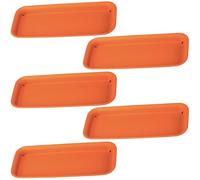 Docache Set di 5 sottobicchieri per vasi da Fiori Quadrati, sottobicchieri rettangolari per Piante, piattino Rettangolare per vasi da Fiori, Adatto per Interni, Bal (30.5X13.8cm, Rosso Mattone)