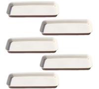 Docache Set di 5 sottobicchieri per vasi da Fiori Quadrati, sottobicchieri rettangolari per Piante, piattino Rettangolare per vasi da Fiori, Adatto per Interni, Bal (30.5X13.8cm, Beige)