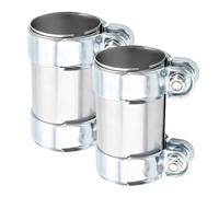 DOCAS 2 pezzi Ø 60 mm x 125 mm lunghezza Morsetto per tubo di scarico, morsetti di scarico con doppio morsetto inossidabile universale per auto (stile 2)