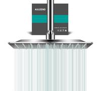 Docce Fisso Quadrato Soffione Doccia a Pioggia in Acciaio Inox Soffione Doccia a Pioggia con Getti In Silicone Anticalcare 304 Acciaio Inox Ultra Sottile (Argento, 25 cm)