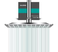 Docce Fisso Quadrato Soffione Doccia a Pioggia in Acciaio Inox Soffione Doccia a Pioggia con Getti In Silicone Anticalcare 304 Acciaio Inox Ultra Sottile (Cromo, 25 cm)