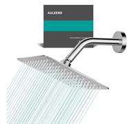 Docce Fisso Quadrato Soffione Doccia a Pioggia in Acciaio Inox Soffione Doccia a Pioggia con Getti In Silicone Anticalcare 304 Acciaio Inox Ultra Sottile (Argento, 20 cm)