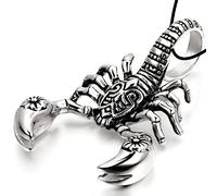 DOCCESTU Collana da uomo in acciaio inossidabile con ciondolo a forma di scorpione gotico - motivo scorpione, ancora e teschio, catena da 6 cm, regalo ideale per pirati, infermieri e dottori