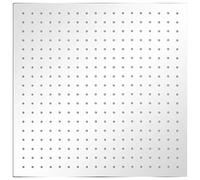 Doccetta a pioggia in acciaio inox, 50 x 50 cm, quadrata, con 324 ugelli, per montaggio a parete e a soffitto, risparmio idrico, resistente al calcare, tipo di getto massaggiante, per bagno e doccia