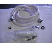 DOCCETTA A PULSANTE CON FLESSIBILE DA 200 CM. DI COLORE BIANCO PER CAMPER