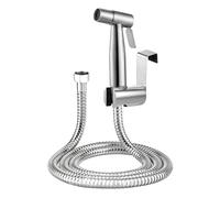 Doccetta bidet a mano, in acciaio inox di alta qualità, Set completo doccia bidet per WC, ottima per lavare i pannolini in tessuto,Argento(3 pezzi) (Stile 1)