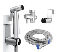 Doccetta Bidet Acciaio Inossidabile con 1.5M Tubo Flessibile e Staffa a Muro, Bidets Doccia a Mano in Acciaio Inox, Stoffa Portatile Spruzzatore Kit, Bidet Tenuto in Mano Kit per L'Igiene Personale
